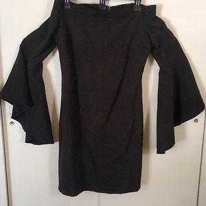 Lulu's Off-The-Shoulder Black Mini Dress